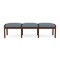 Lesro Lenox Wood 3 Seat Bench Wood Frame, Walnut, RF Serene Upholstery LW3001 - alternate 1